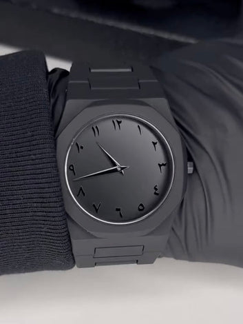 Black Arabic Aura Premium Wristwatch